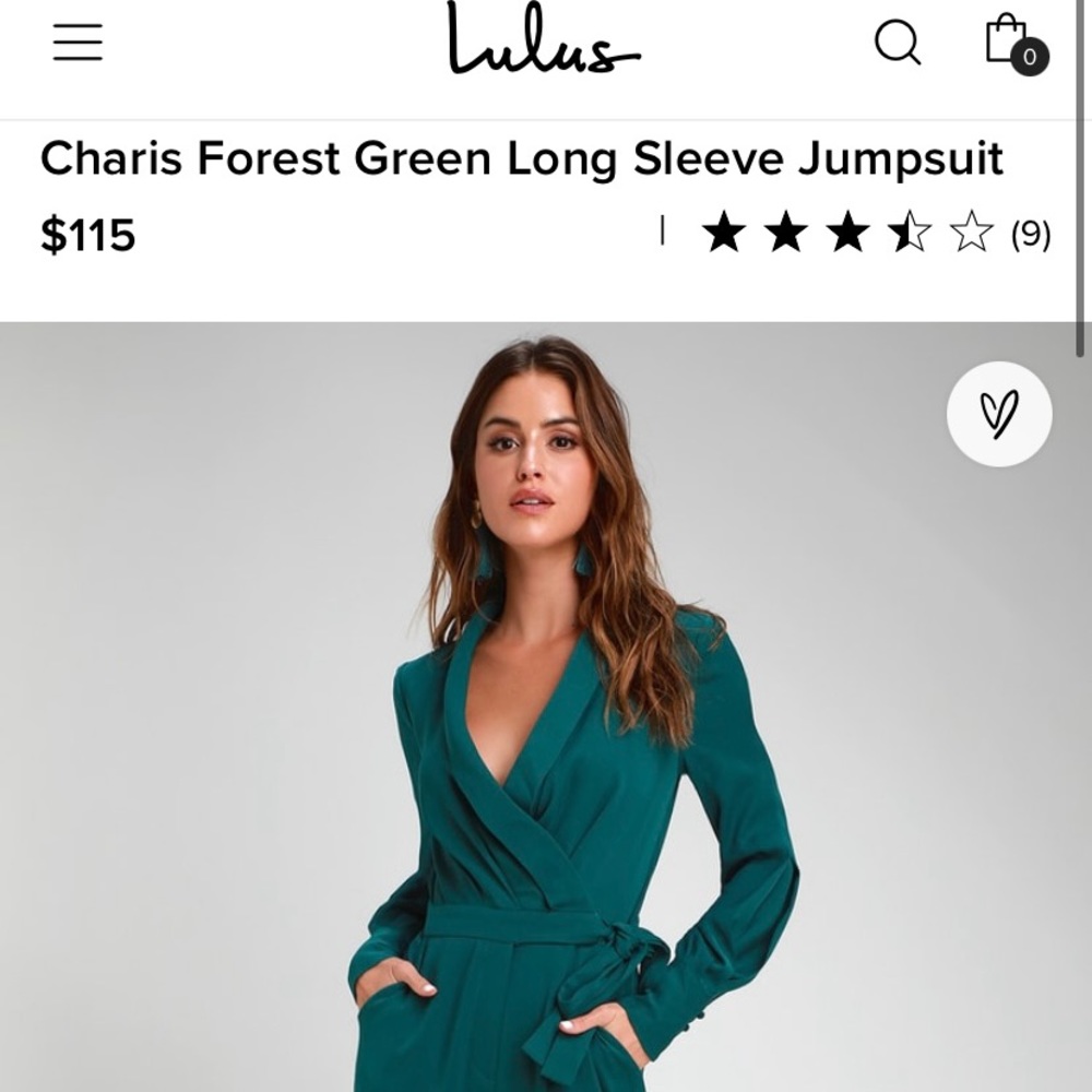 Lulus charis forest green long sleeve jumpsuit